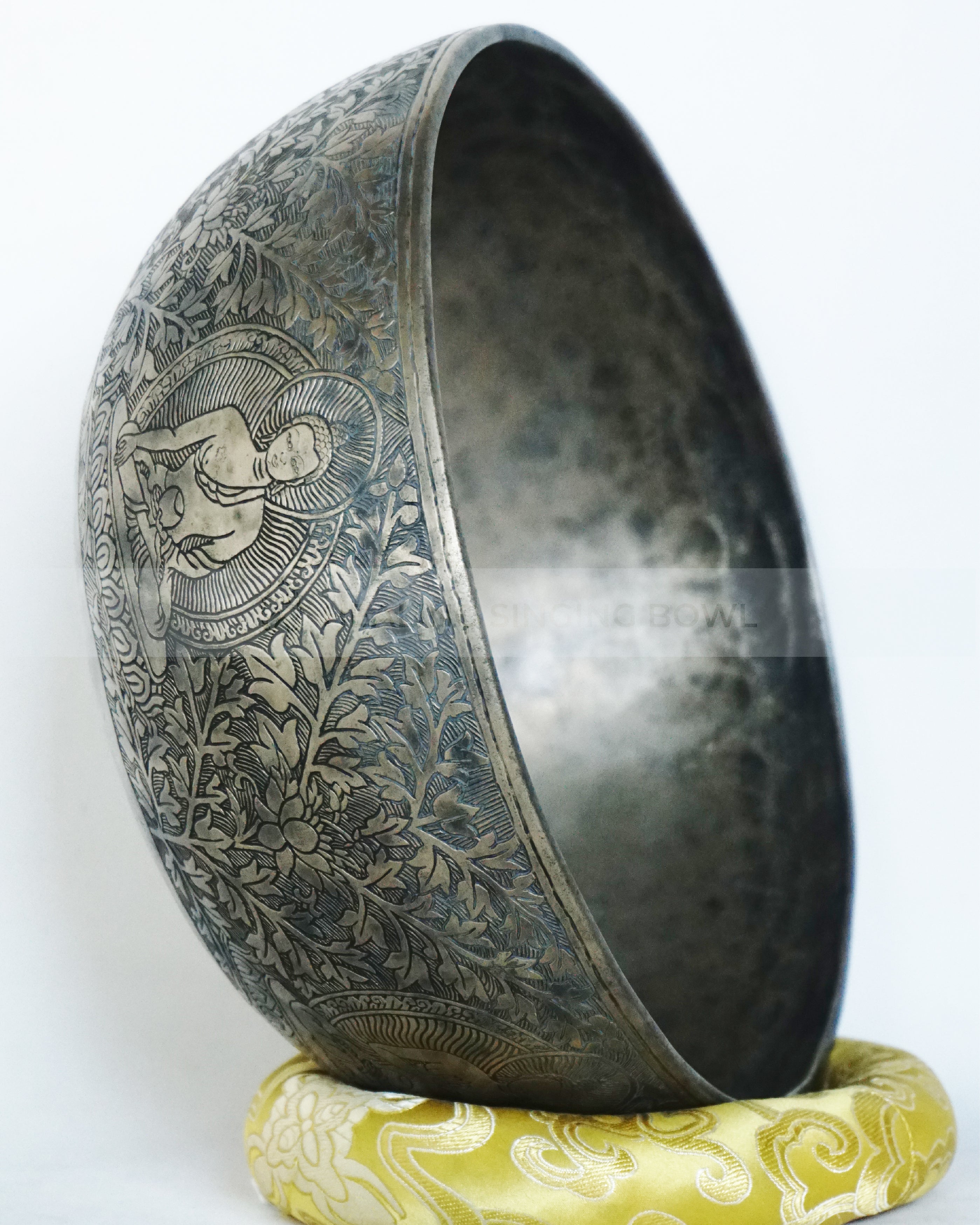 5 Buddha hand carving on Jambati Singing Bowl