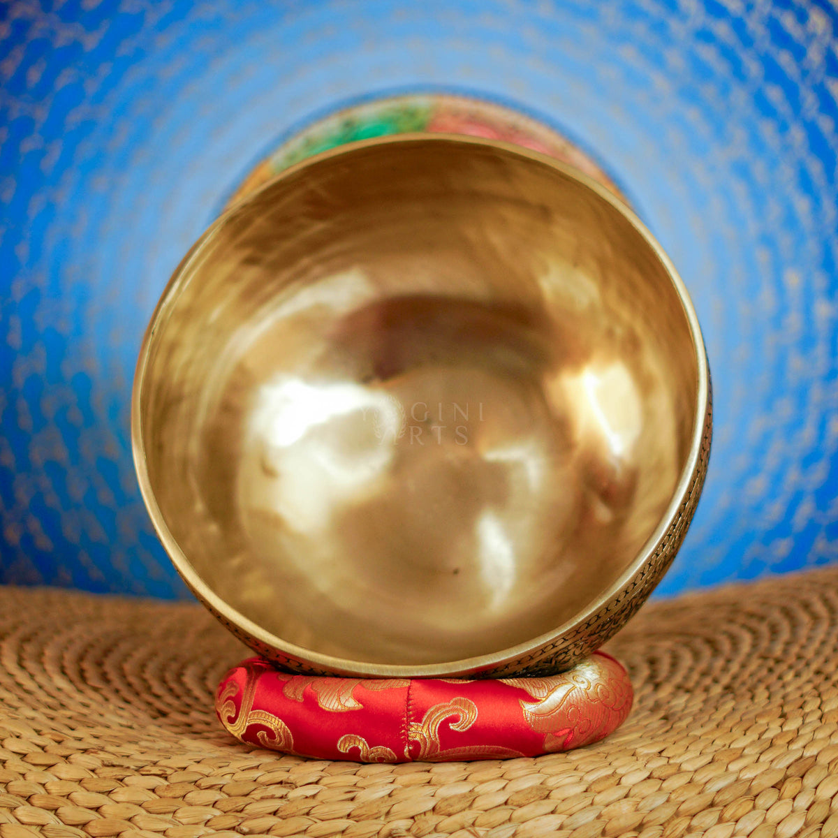 Semi antique handmade singing bowl with aged bronze finish, handcrafted in Nepal
