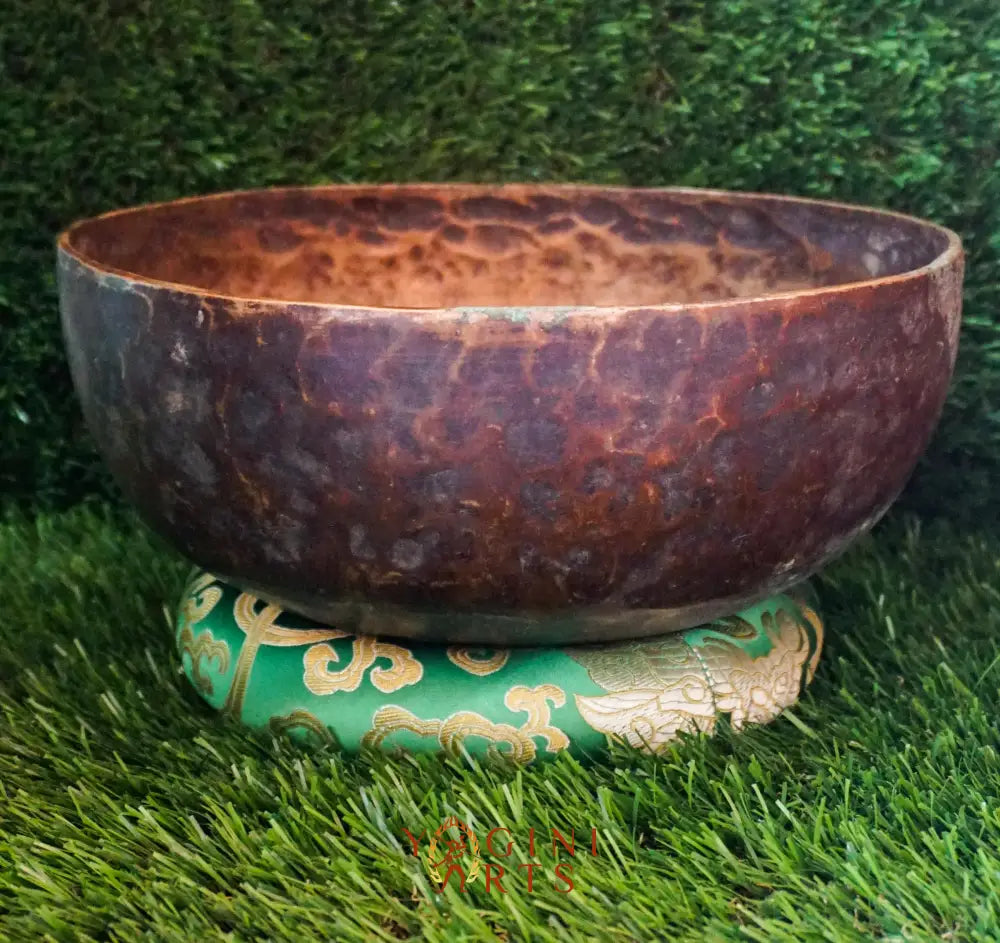 Antique singing bowl handcrafted in Nepal with antique finish, ideal for meditation, Reiki, and sound healing