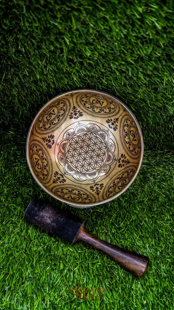 The Flower Singing Bowl symbolizes growth and peace, with delicate patterns and mandalas that create harmony. Its gentle tone supports calm, focus, and presence.