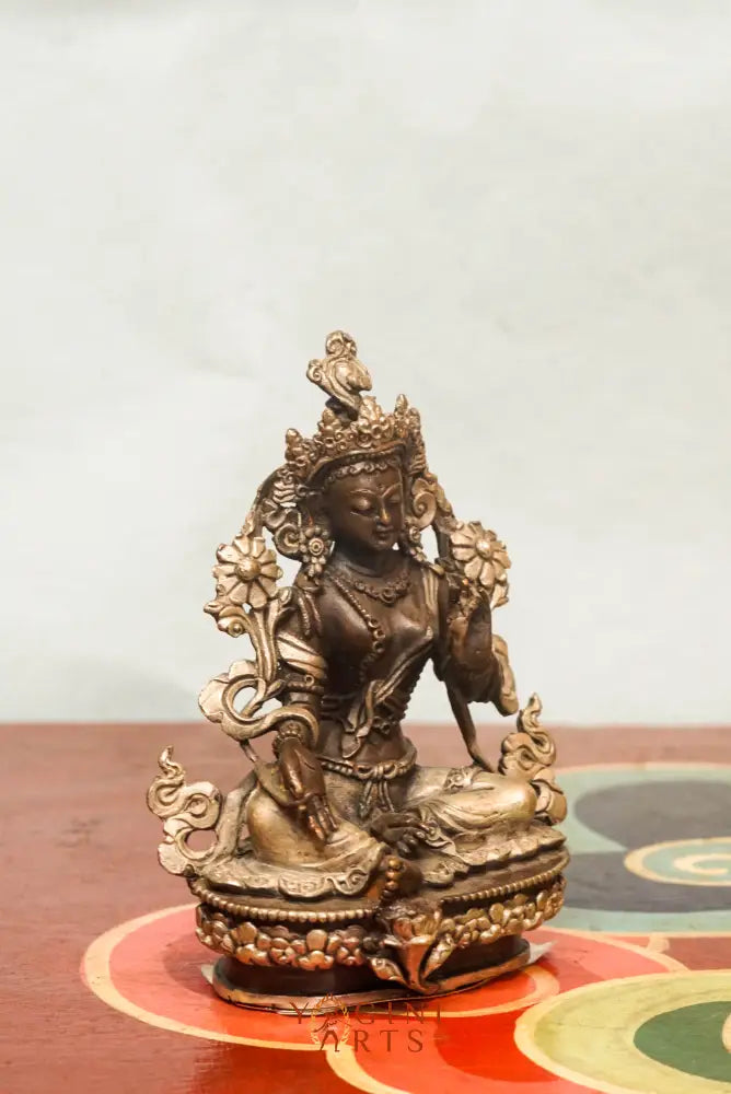 Green Tara statue embodies compassion and enlightened action. It symbolizes protection, purity, and swift aid and it is ideal for meditation, altar display, or spiritual decor inspiring peace and healing.