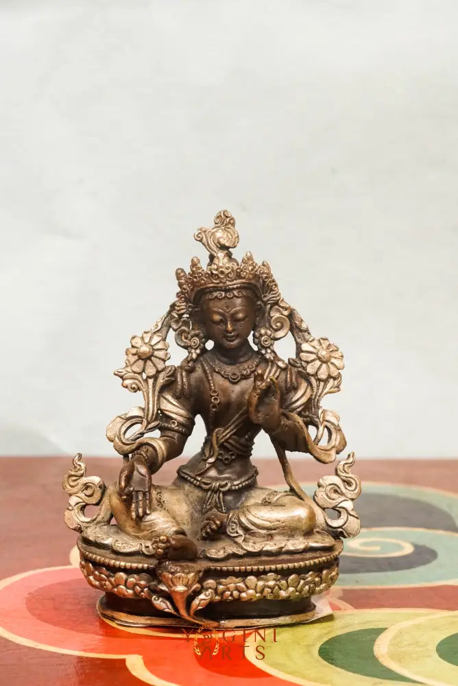 Green Tara statue embodies compassion and enlightened action. It symbolizes protection, purity, and swift aid and it is ideal for meditation, altar display, or spiritual decor inspiring peace and healing.