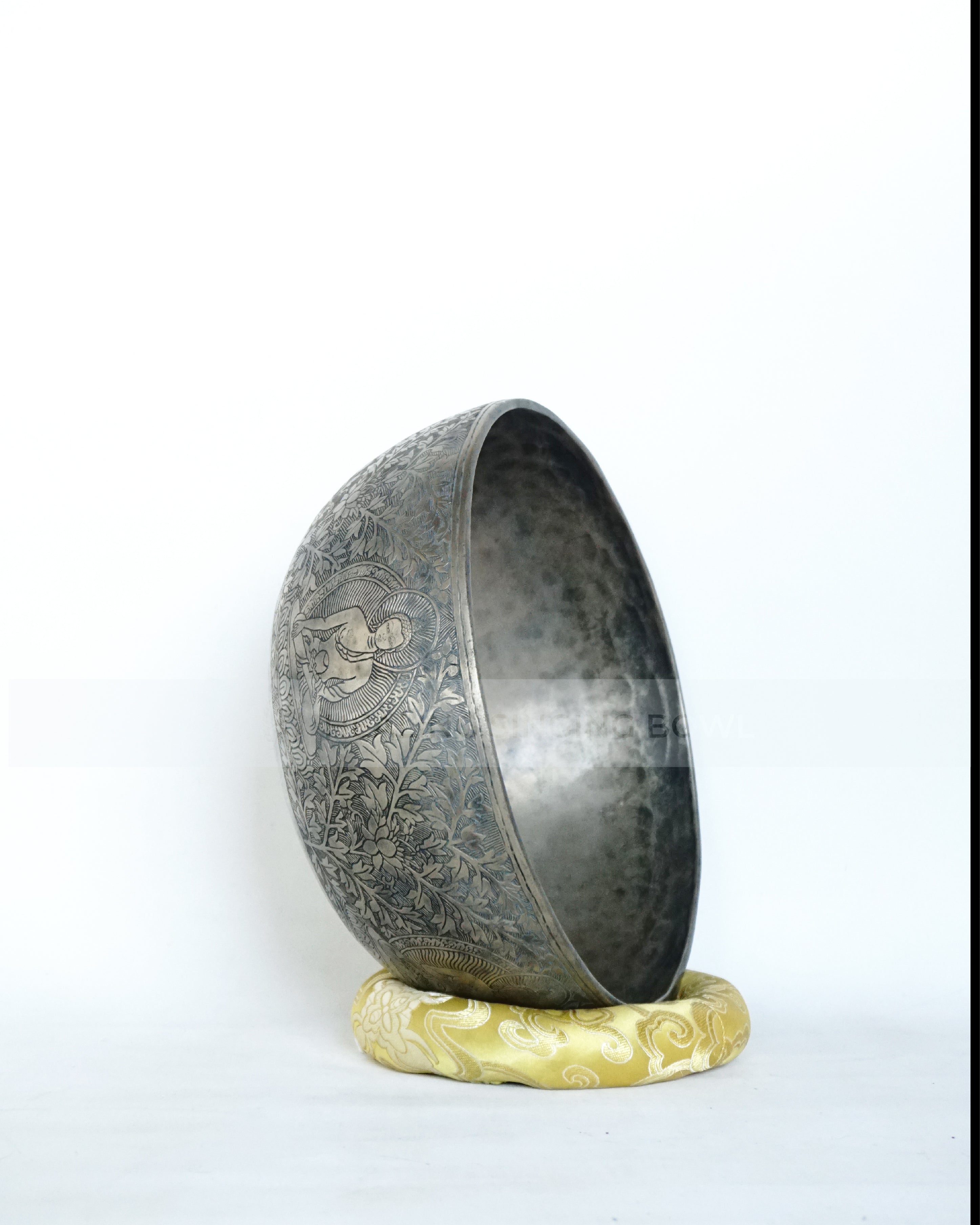 5 Buddha hand carving on Jambati Singing Bowl