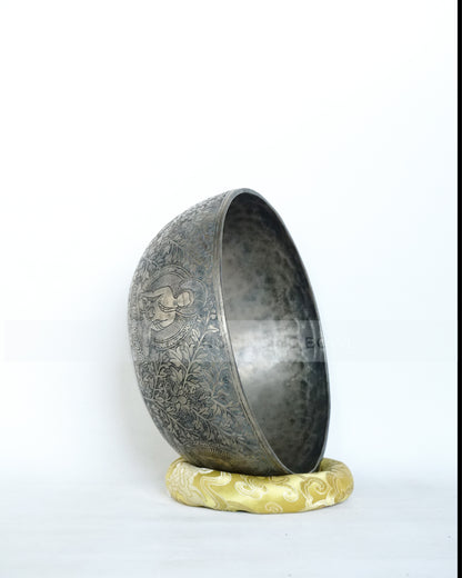 5 Buddha hand carving on Jambati Singing Bowl
