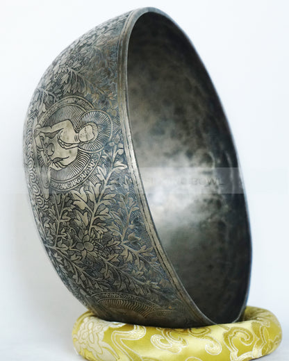 5 Buddha hand carving on Jambati Singing Bowl
