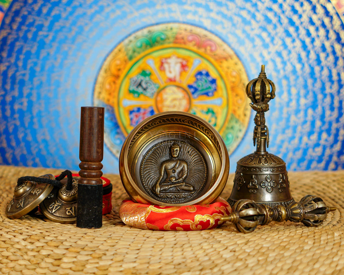 Buddha Singing Bowl Set – Buddhist Meditation & Ritual Combination