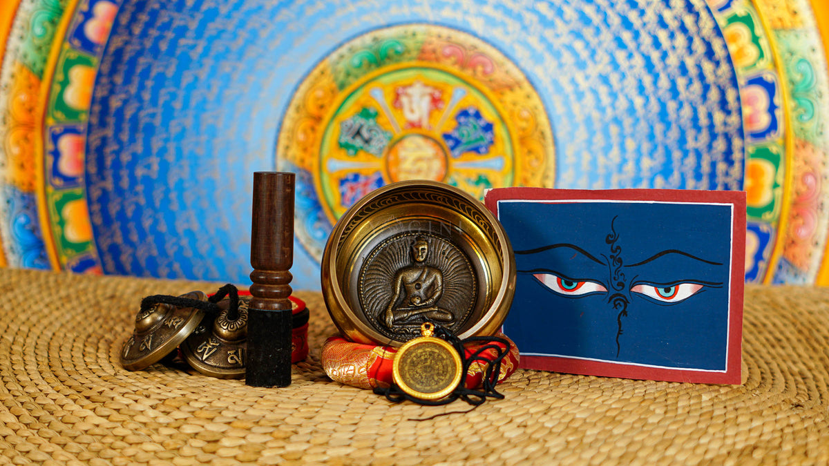 Buddha Singing Bowl Set – Buddhist Meditation & Ritual Combination