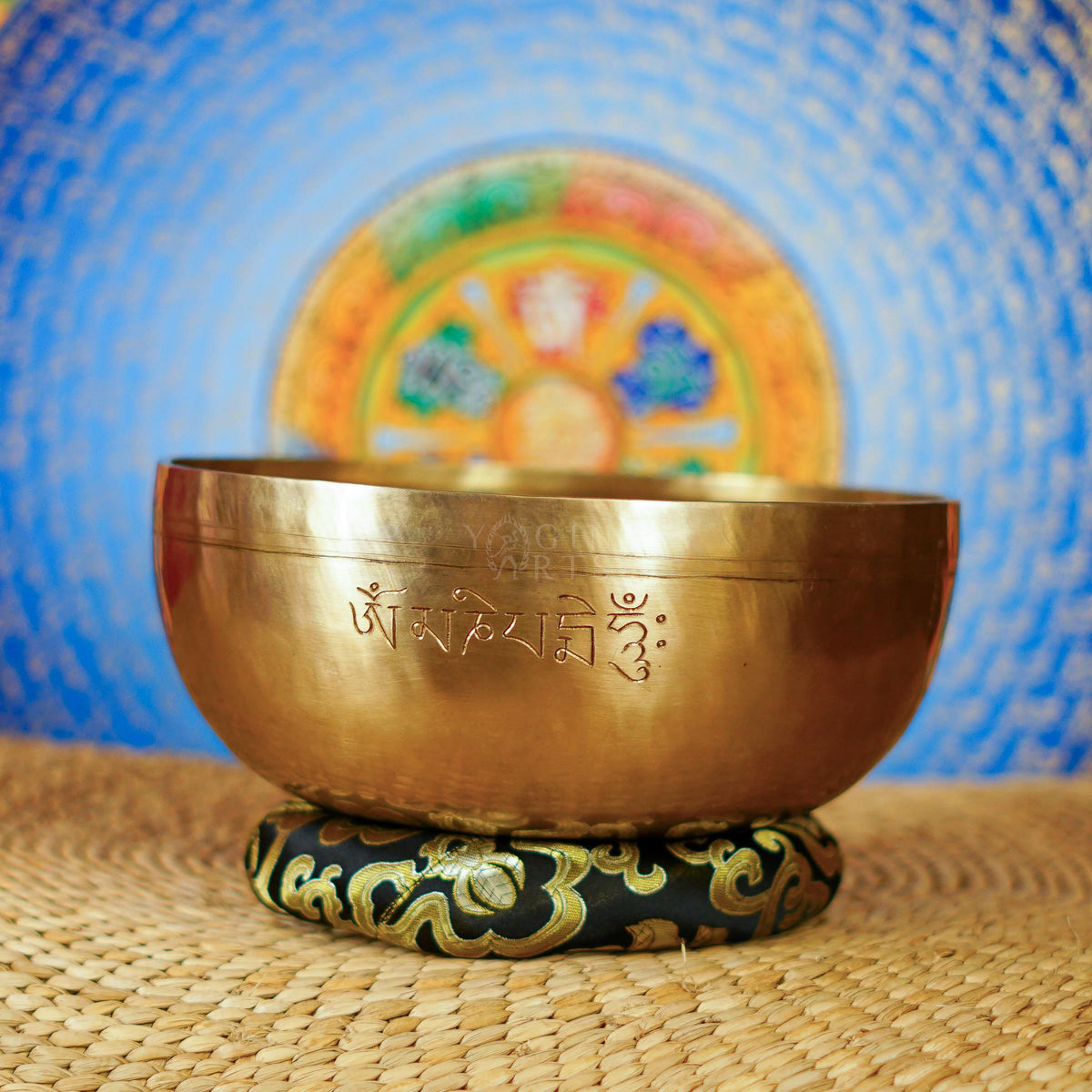 Handcrafted Buddha Singing Bowl from Nepal with engraved Buddha design for meditation and mindfulness