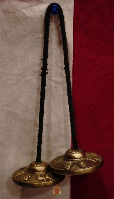 Mantra Tingsha Bell from Nepal with Om Mani Padme Hum engraving