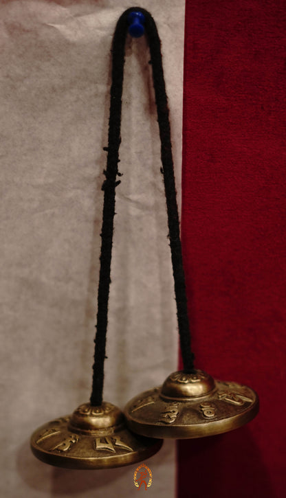 Mantra Tingsha Bell from Nepal with Om Mani Padme Hum engraving