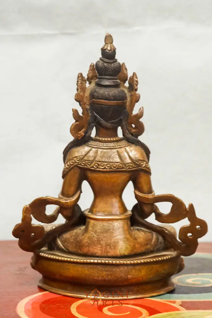 Amitayus Buddha statue, a symbol of long life, clarity, and spiritual abundance offering healing energy. 
It is mindful presence for your altar, meditation space, or sacred corner.