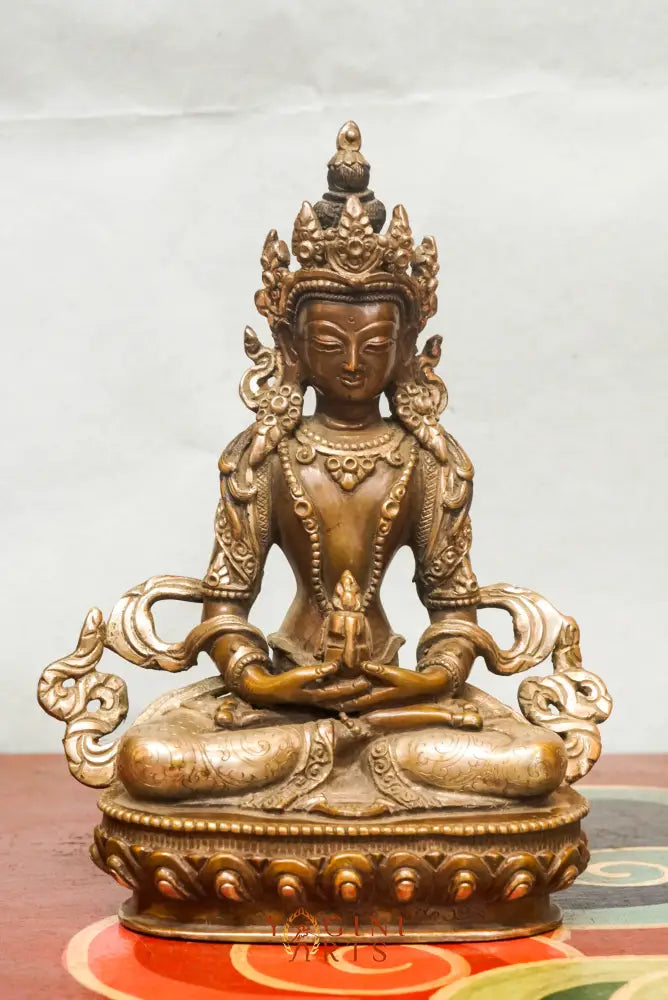 Amitayus Buddha statue, a symbol of long life, clarity, and spiritual abundance offering healing energy. 
It is mindful presence for your altar, meditation space, or sacred corner.