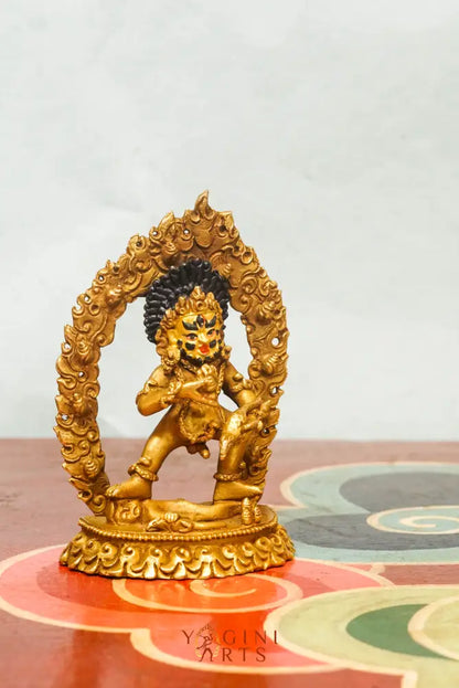 Statue of Black Zambala, known as the fierce protector of wealth. This statue brings both grounding presence and spiritual power to your home.