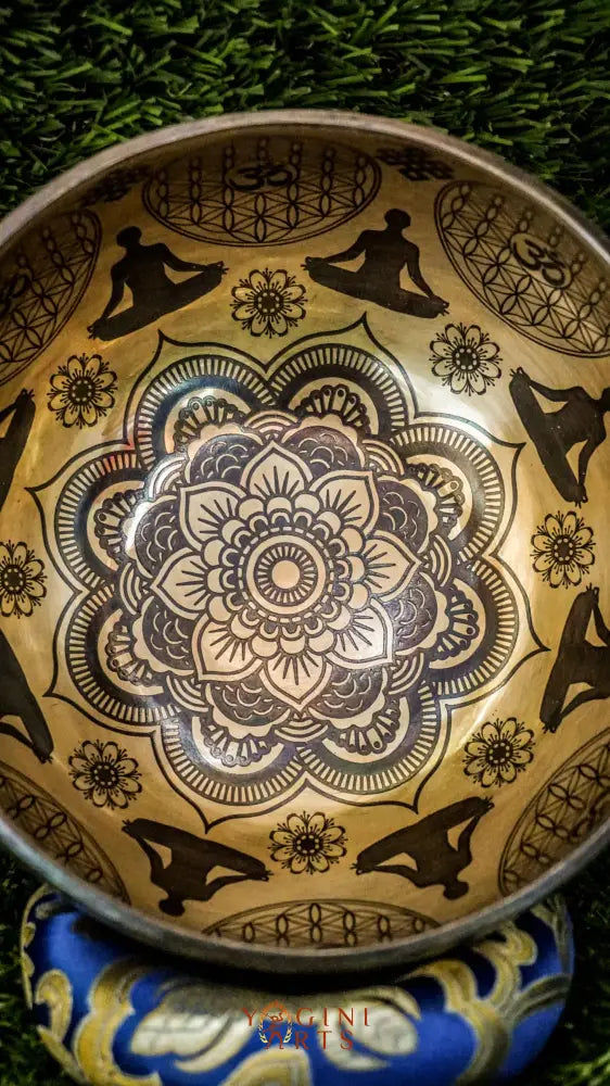 Awaken your spirit with our handcrafted Cosmos Lotus Singing Bowl. Featuring an engraved lotus surrounded by stars and galaxies, it symbolizes purity and universal connection. Traditional mantras circle the bowl to boost spiritual protection and focus. Handcrafted by skilled Himalayan artisans, it produces rich, clear tones that support meditation, healing, and chakra balancing, helping you find inner peace and cosmic harmony.