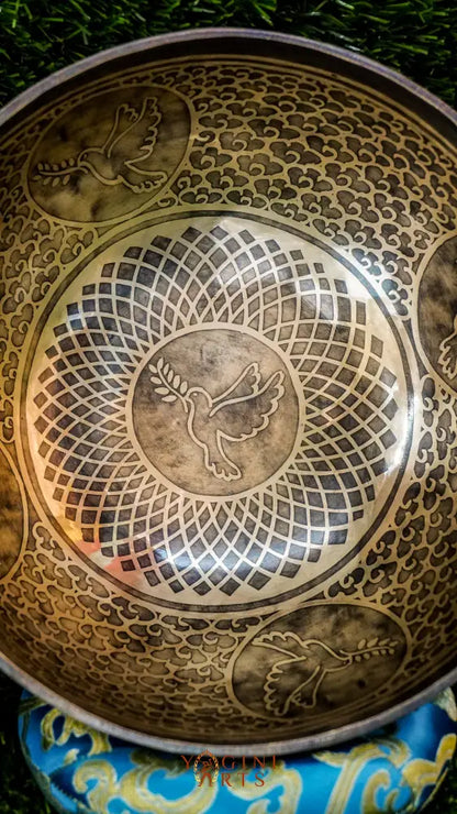 The Dove Singing Bowl creates a sanctuary of calm with its gentle, resonant tones. Decorated with meaningful dove and lotus imagery, this bowl invites peaceful energy into your space. Simply strike it with the wooden mallet to experience its soothing vibrations. Includes cushion for safe placement. Ideal for meditation, yoga, and daily mindfulness rituals.