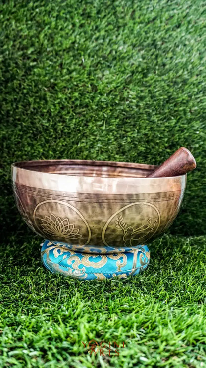 The Dove Singing Bowl creates a sanctuary of calm with its gentle, resonant tones. Decorated with meaningful dove and lotus imagery, this bowl invites peaceful energy into your space. Simply strike it with the wooden mallet to experience its soothing vibrations. Includes cushion for safe placement. Ideal for meditation, yoga, and daily mindfulness rituals.