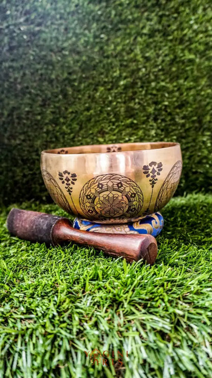The Flower Singing Bowl symbolizes growth and peace, with delicate patterns and mandalas that create harmony. Its gentle tone supports calm, focus, and presence.