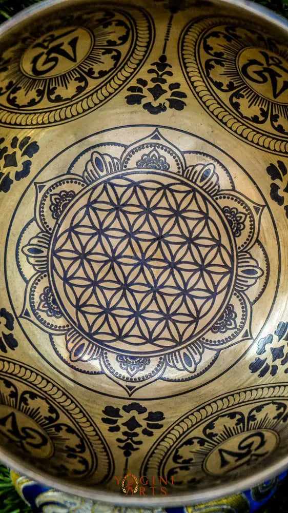 The Flower Singing Bowl symbolizes growth and peace, with delicate patterns and mandalas that create harmony. Its gentle tone supports calm, focus, and presence.