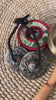 Yin Yang fish singing bowl meditation set with Ashtamangala tingsha, wooden mallet, cushion and Buddhist devotional accessories from Nepal