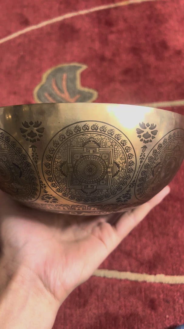 Load video: Mahakala Engraved Singing Bowl