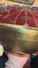 Interior view of Mahakala engraved Tibetan singing bowl with detailed artwork